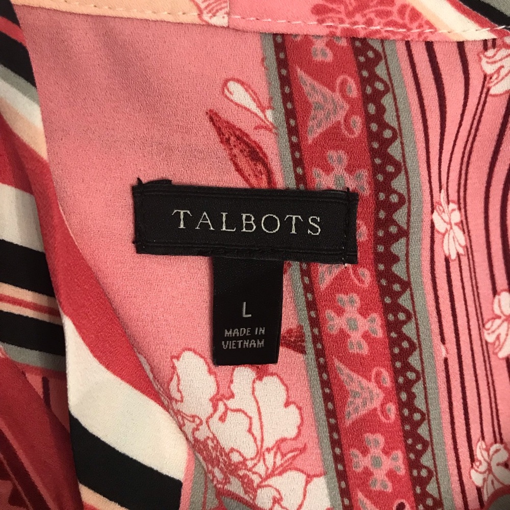 Talbots Patchwork Neck Tie Blouse - image 8